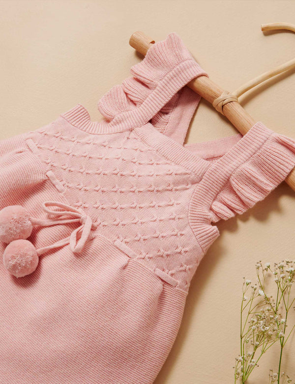 Knitted Pinnie - Blush Melange