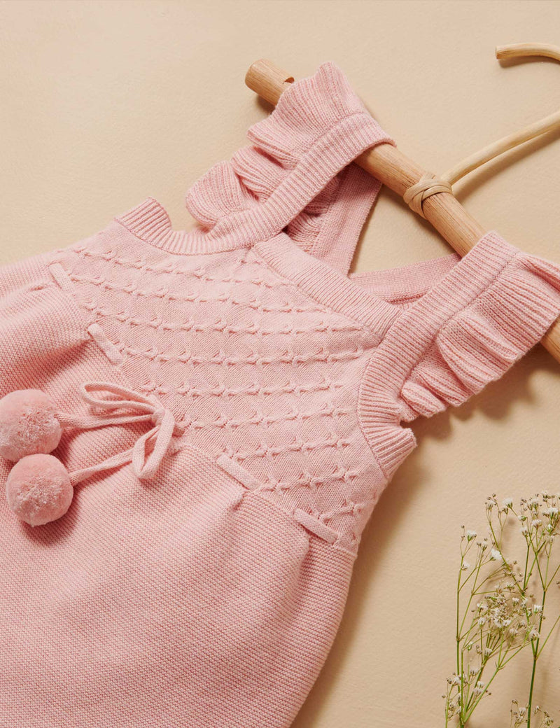 Knitted Pinnie - Blush Melange