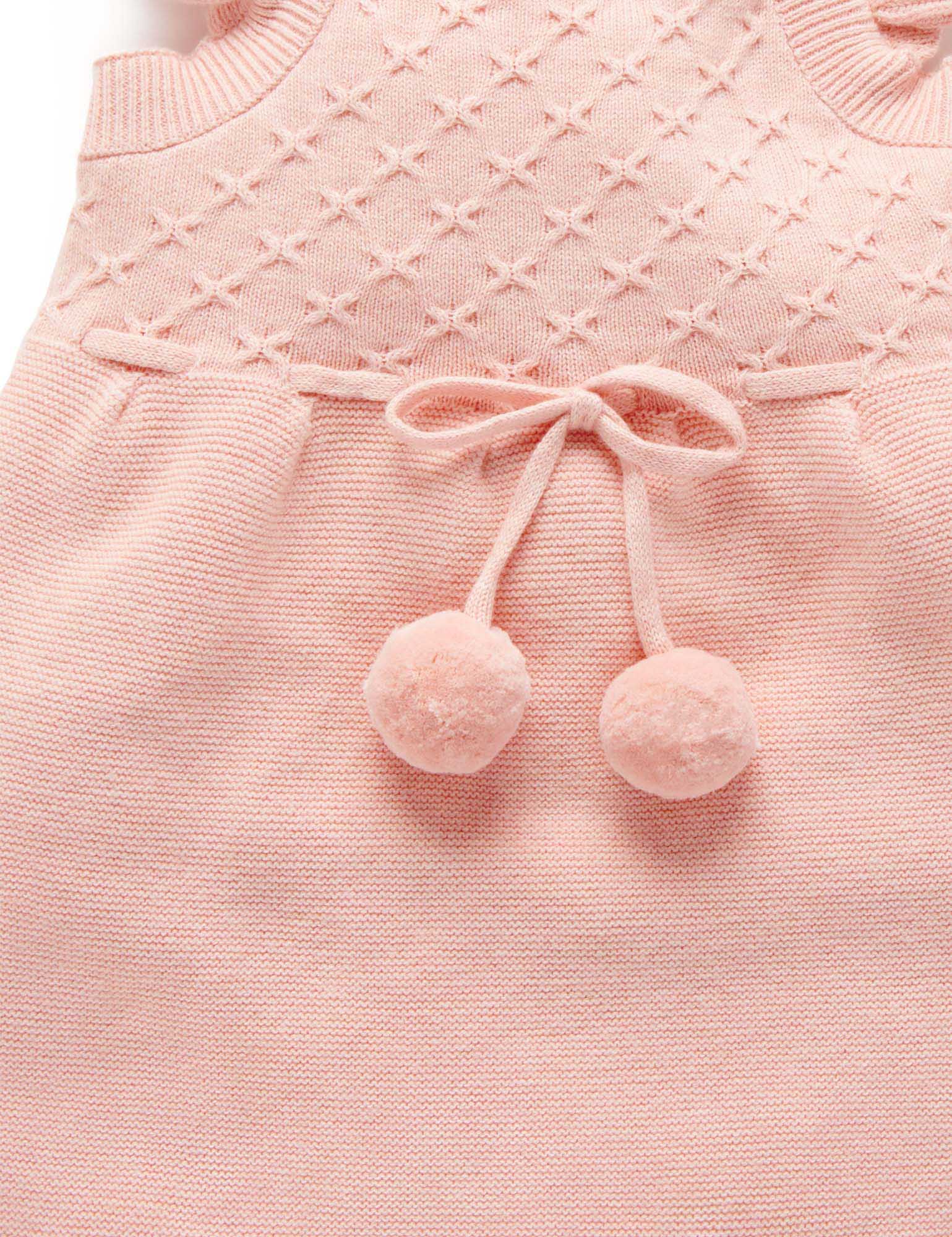 Knitted Pinnie - Blush Melange