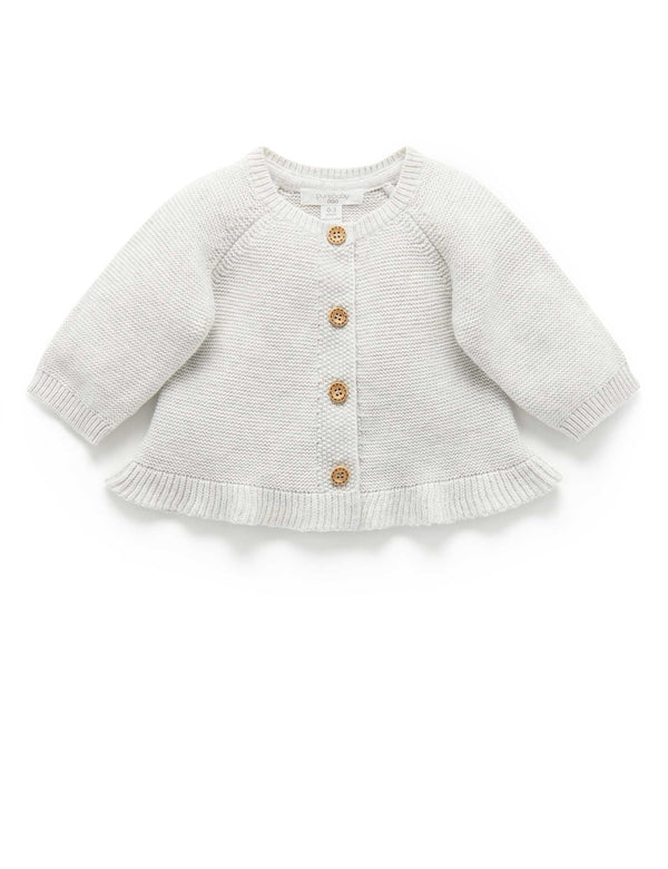 Ruffle Cardigan - Cloud Melange