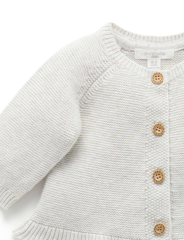 Ruffle Cardigan - Cloud Melange