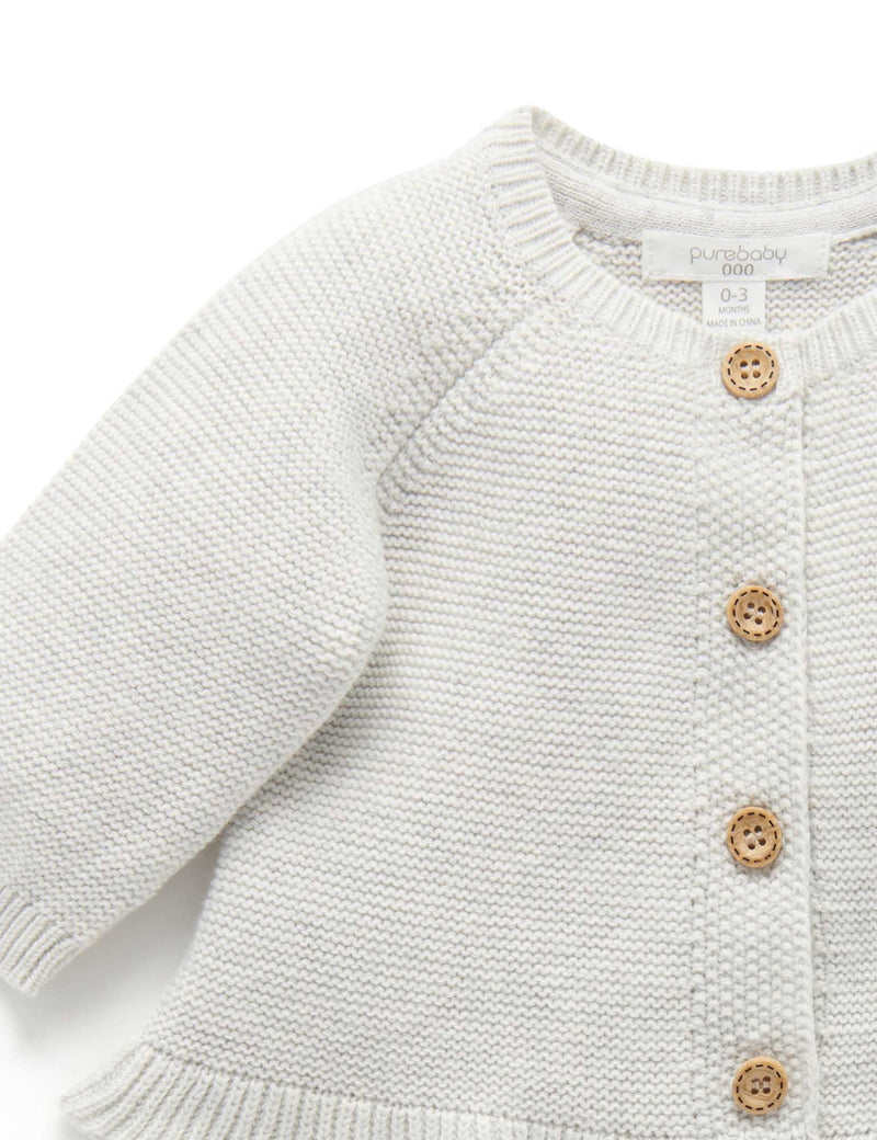 Ruffle Cardigan - Cloud Melange