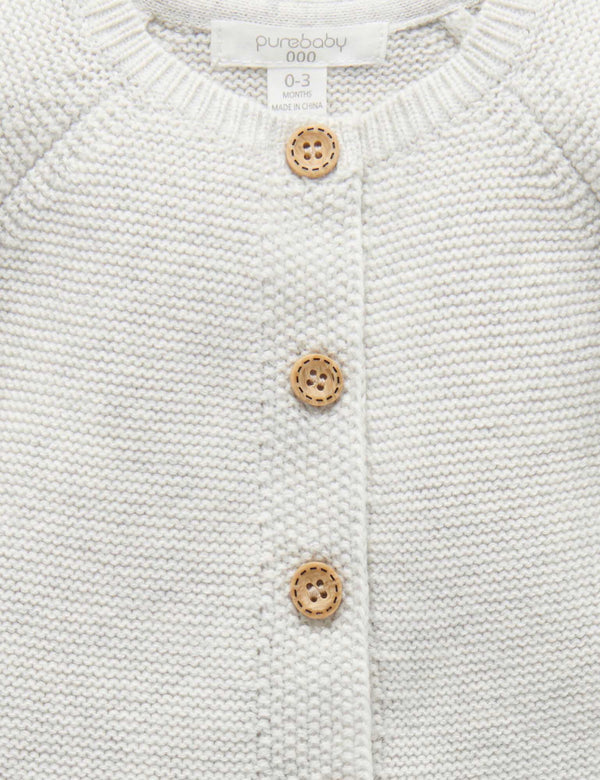 Ruffle Cardigan - Cloud Melange