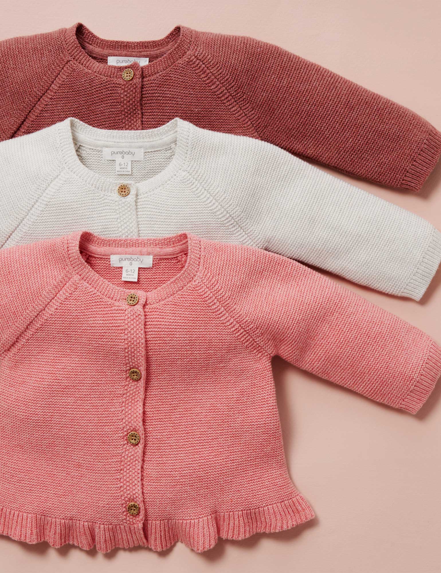 Ruffle Cardigan - Nectarine Melange