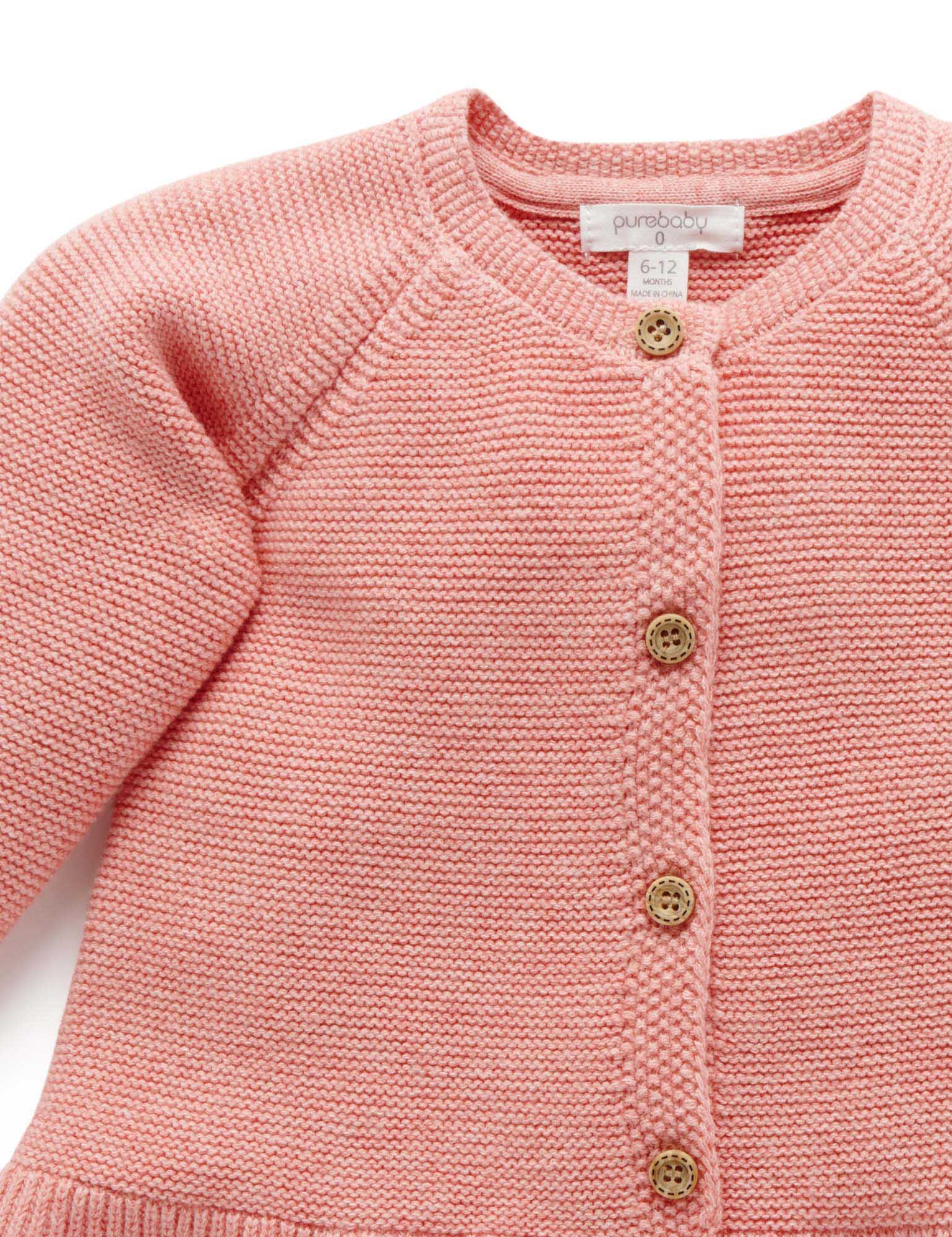 Ruffle Cardigan - Nectarine Melange