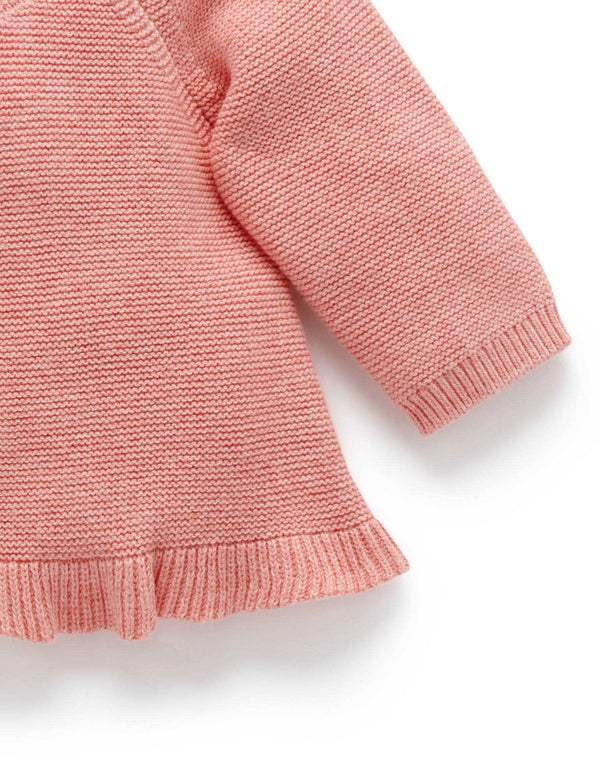 Ruffle Cardigan - Nectarine Melange