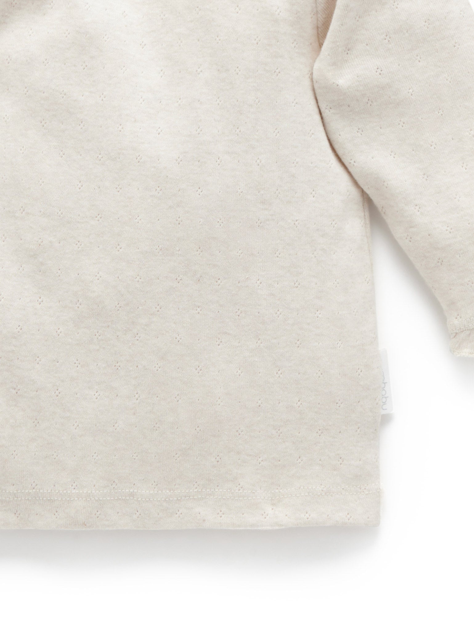 Pointelle Rib Layering Top - Almond Melange