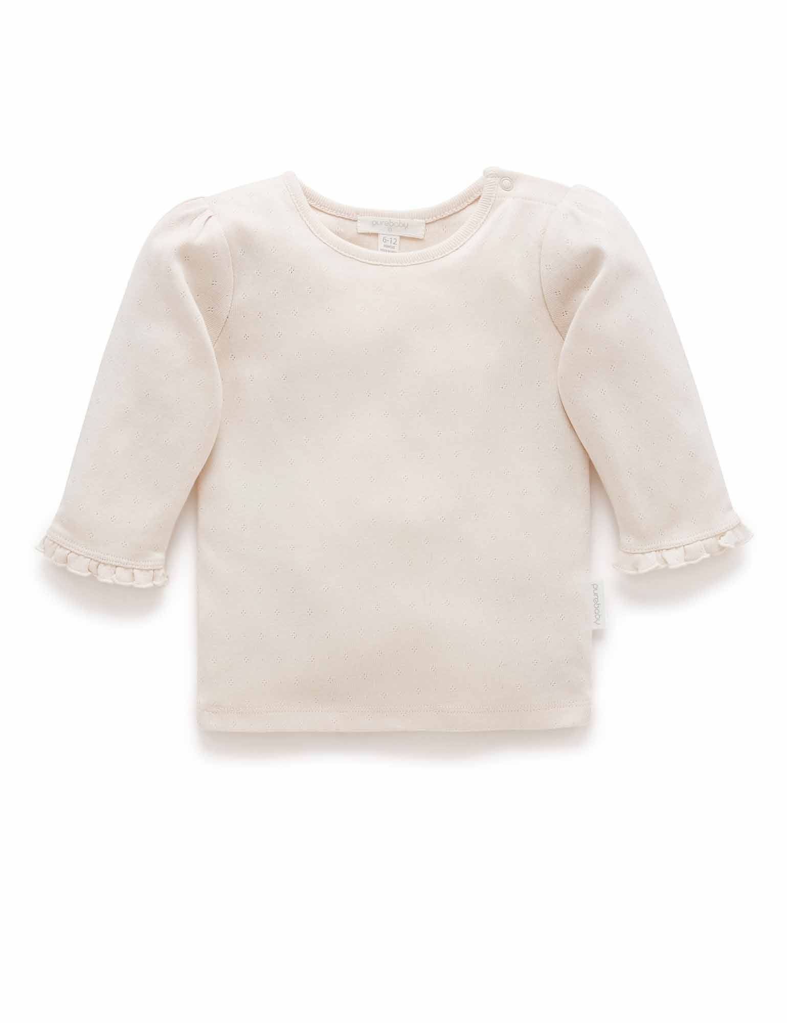Pointelle Rib Layering Top - Cloud
