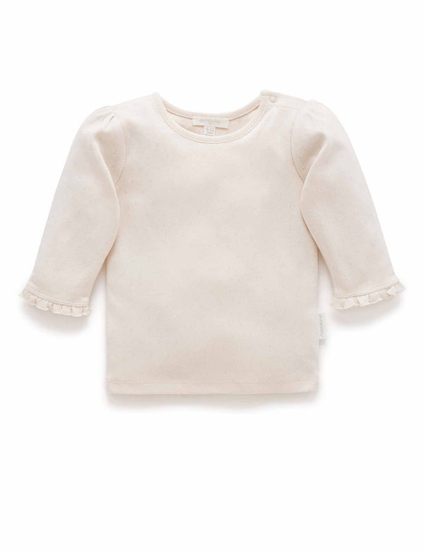 Pointelle Rib Layering Top - Cloud