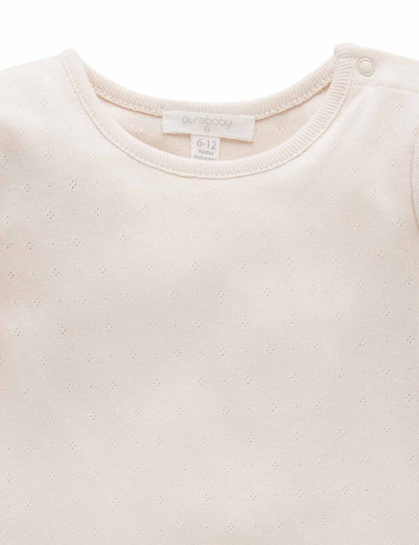 Pointelle Rib Layering Top - Cloud