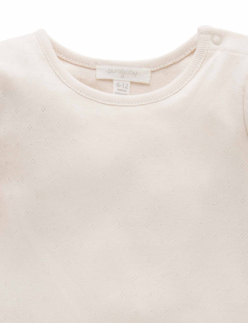 Pointelle Rib Layering Top - Cloud