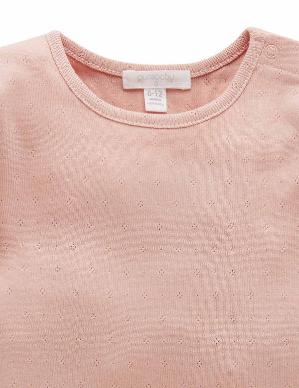 Pointelle Rib Layering Top - Peach