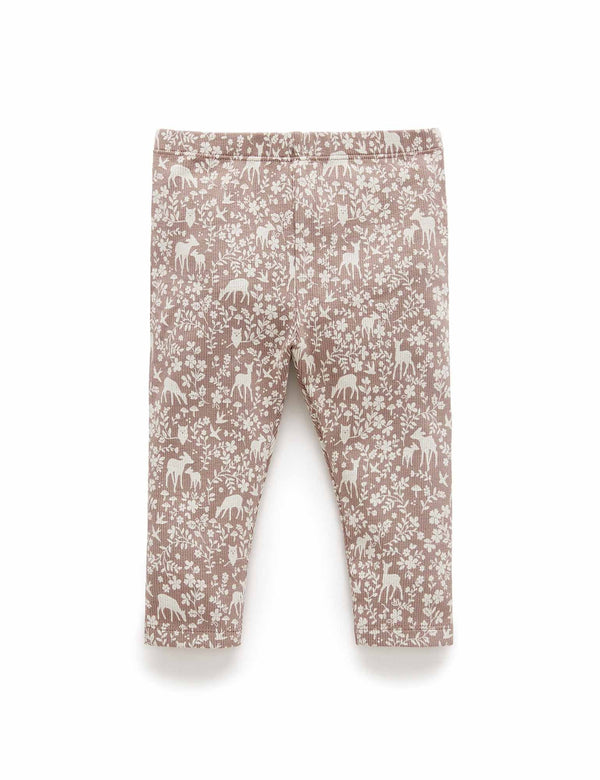 Thick Rib Leggings - Frolicking Fawn Print