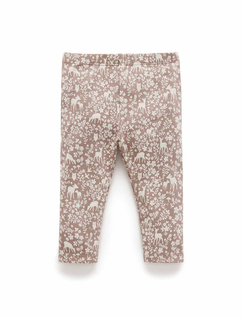 Thick Rib Leggings - Frolicking Fawn Print