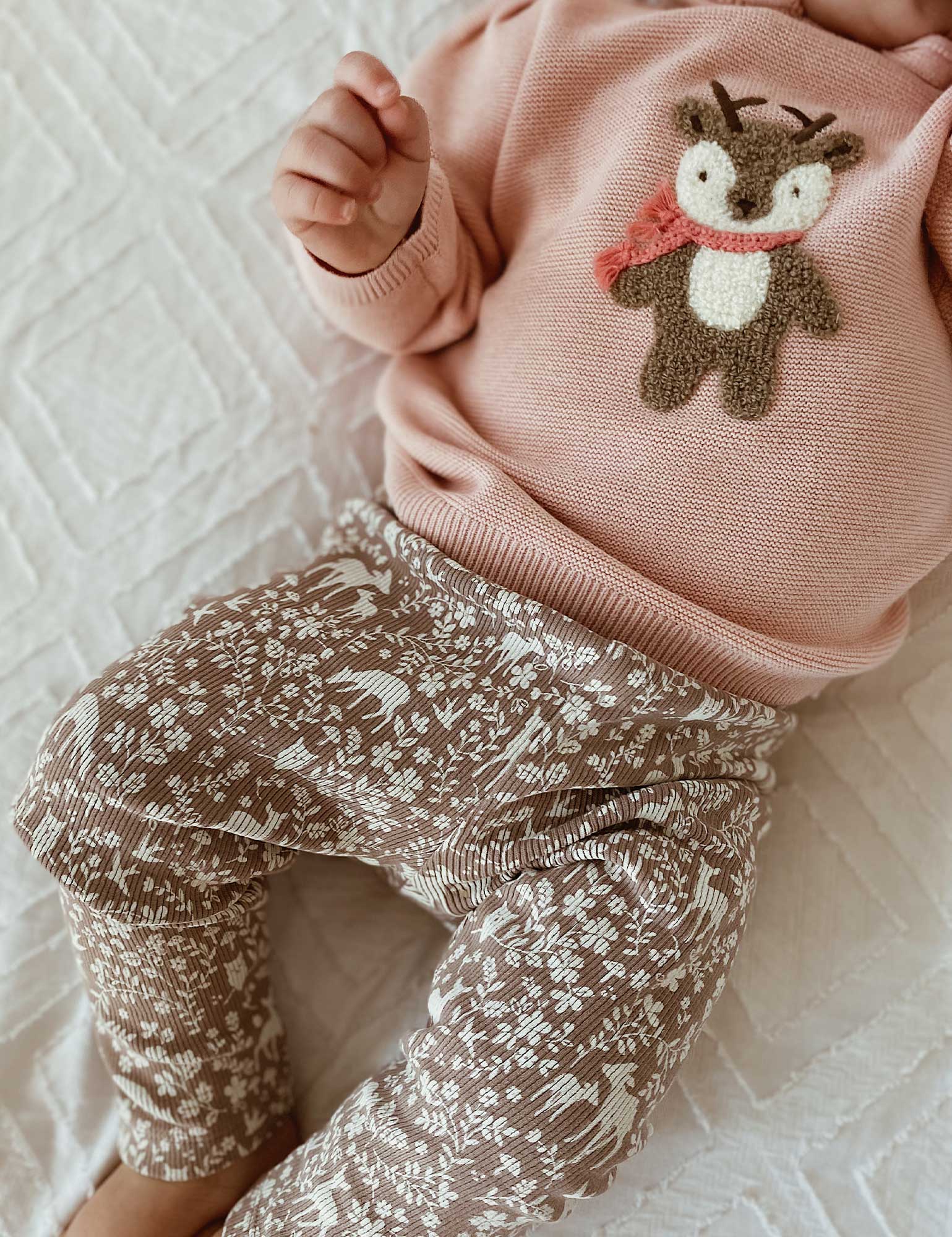 Thick Rib Leggings - Frolicking Fawn Print