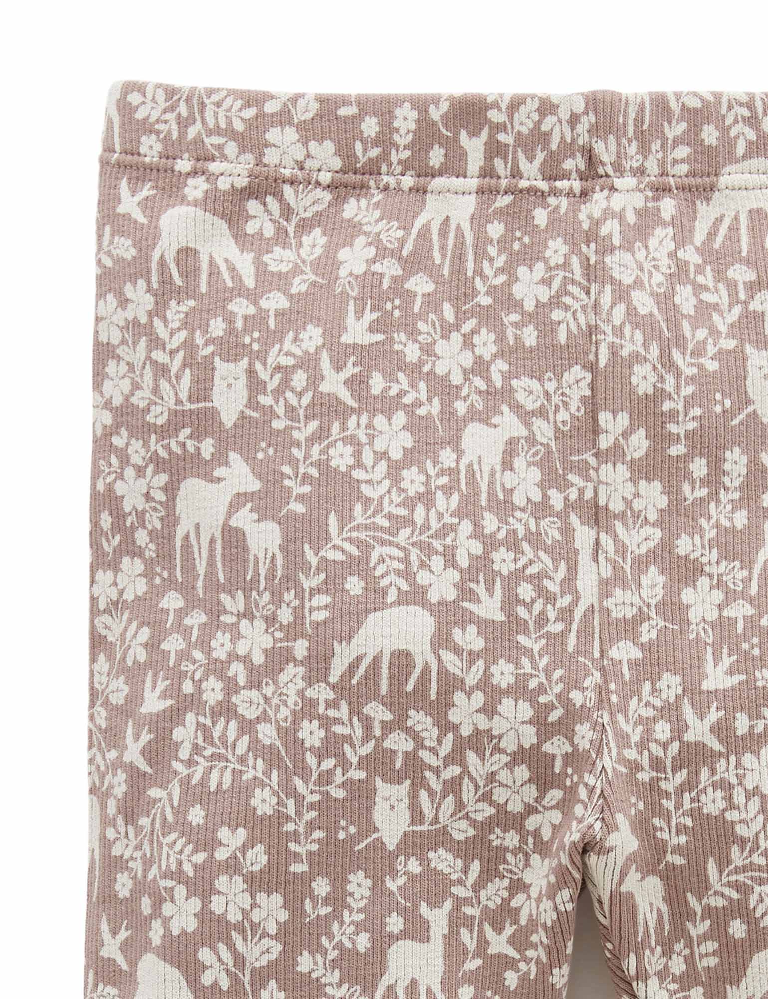 Thick Rib Leggings - Frolicking Fawn Print
