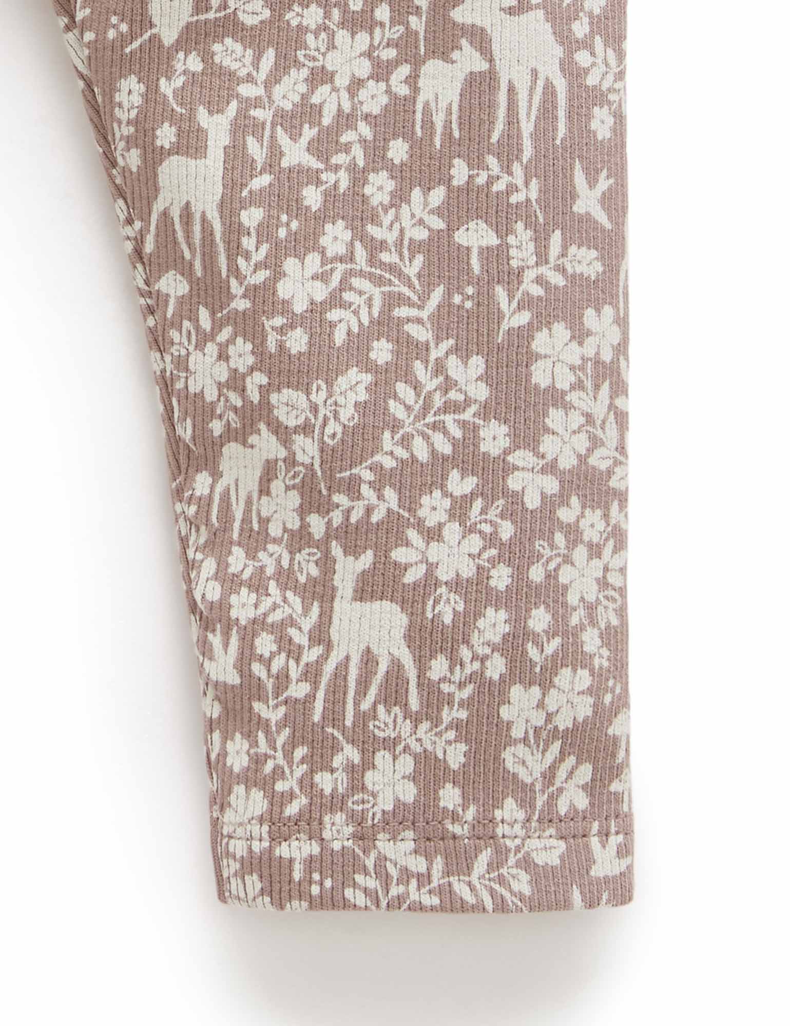 Thick Rib Leggings - Frolicking Fawn Print