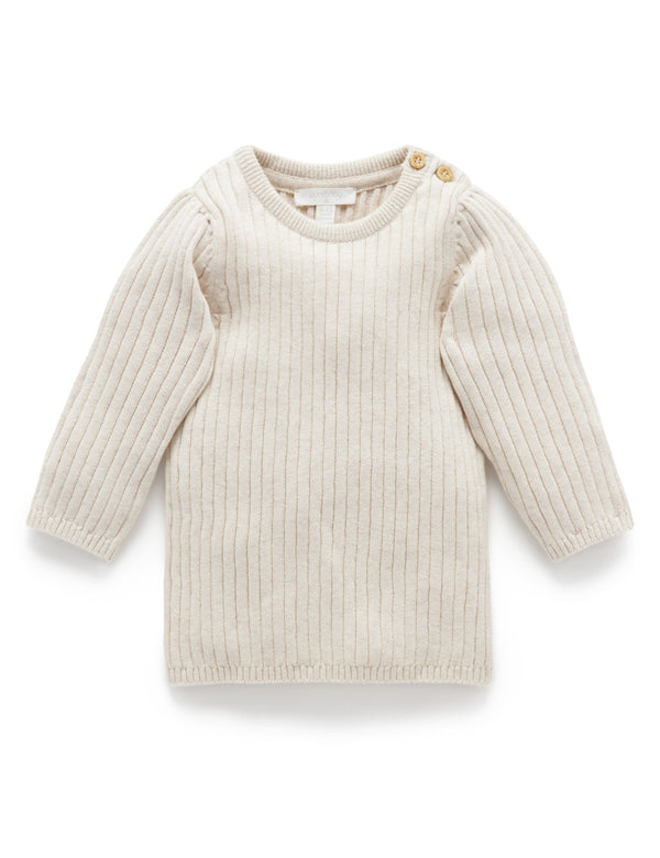 Fine Rib Jumper - Almond Melange