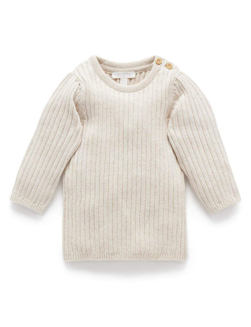 Fine Rib Jumper - Almond Melange