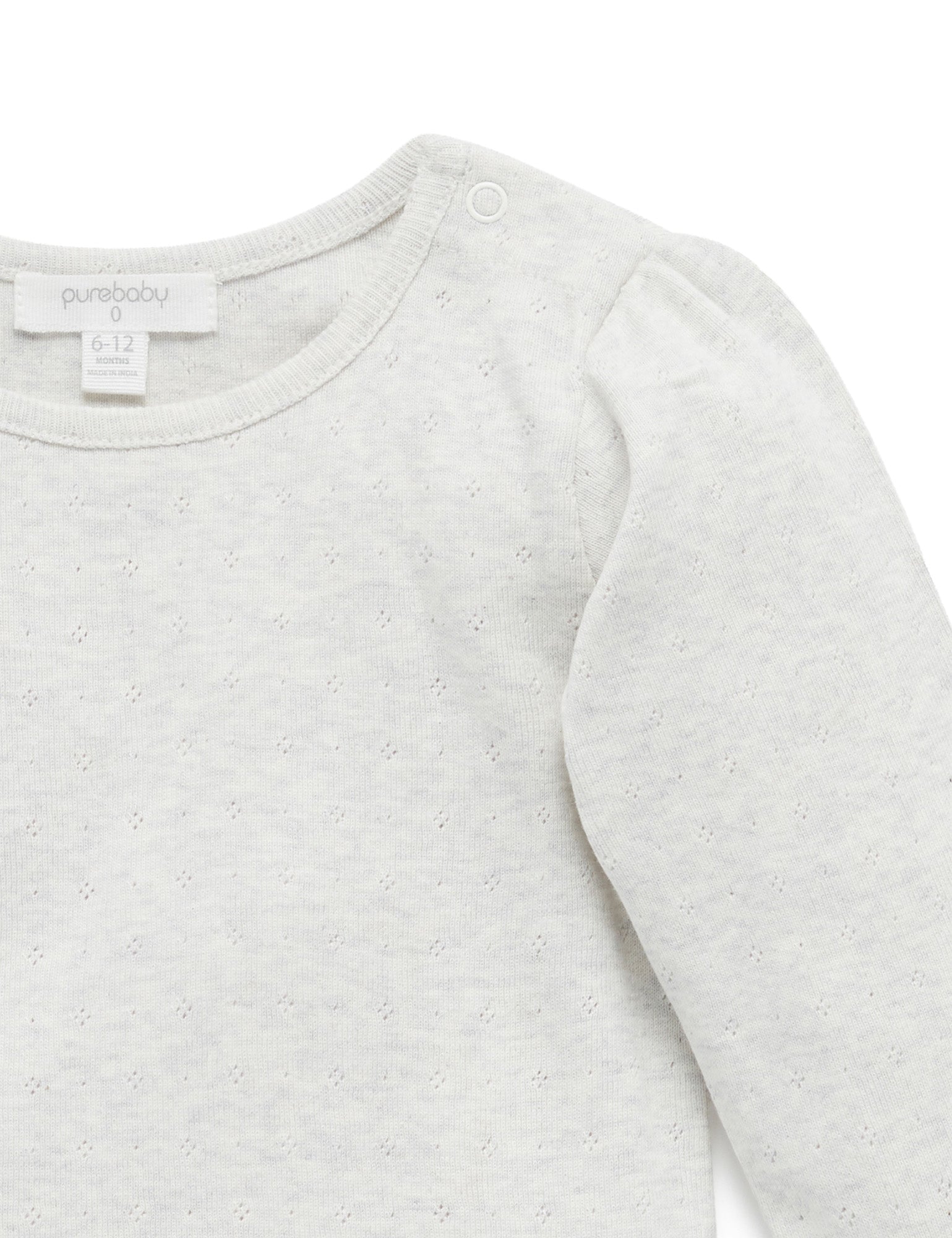 Pointelle Rib Layering Top - Cloud Melange