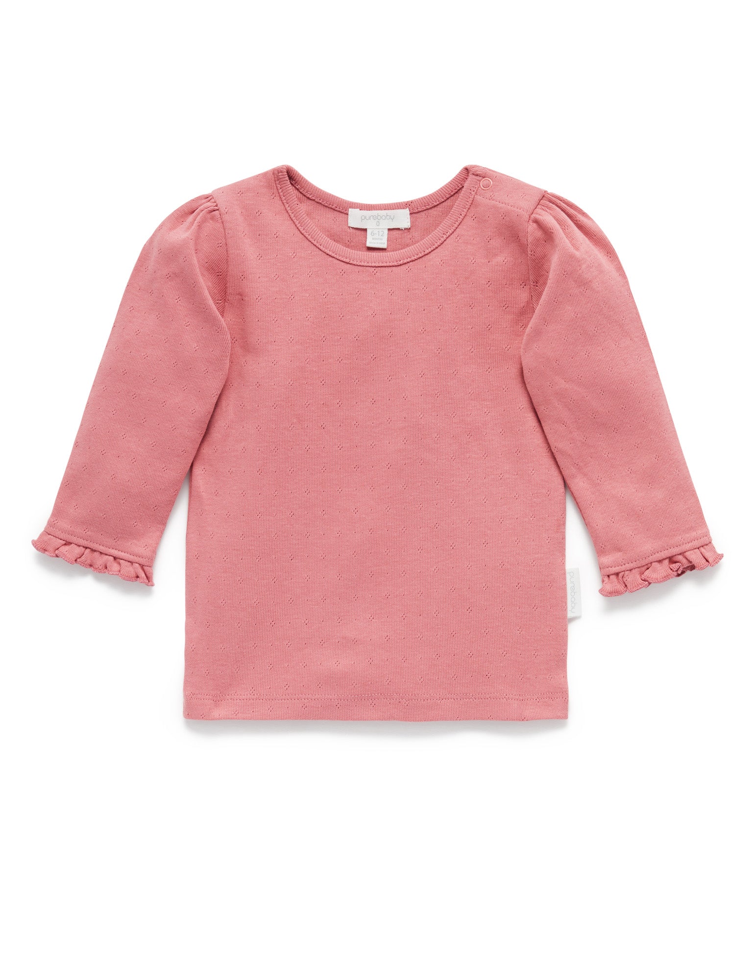 Pointelle Rib Layering Top - Crabapple
