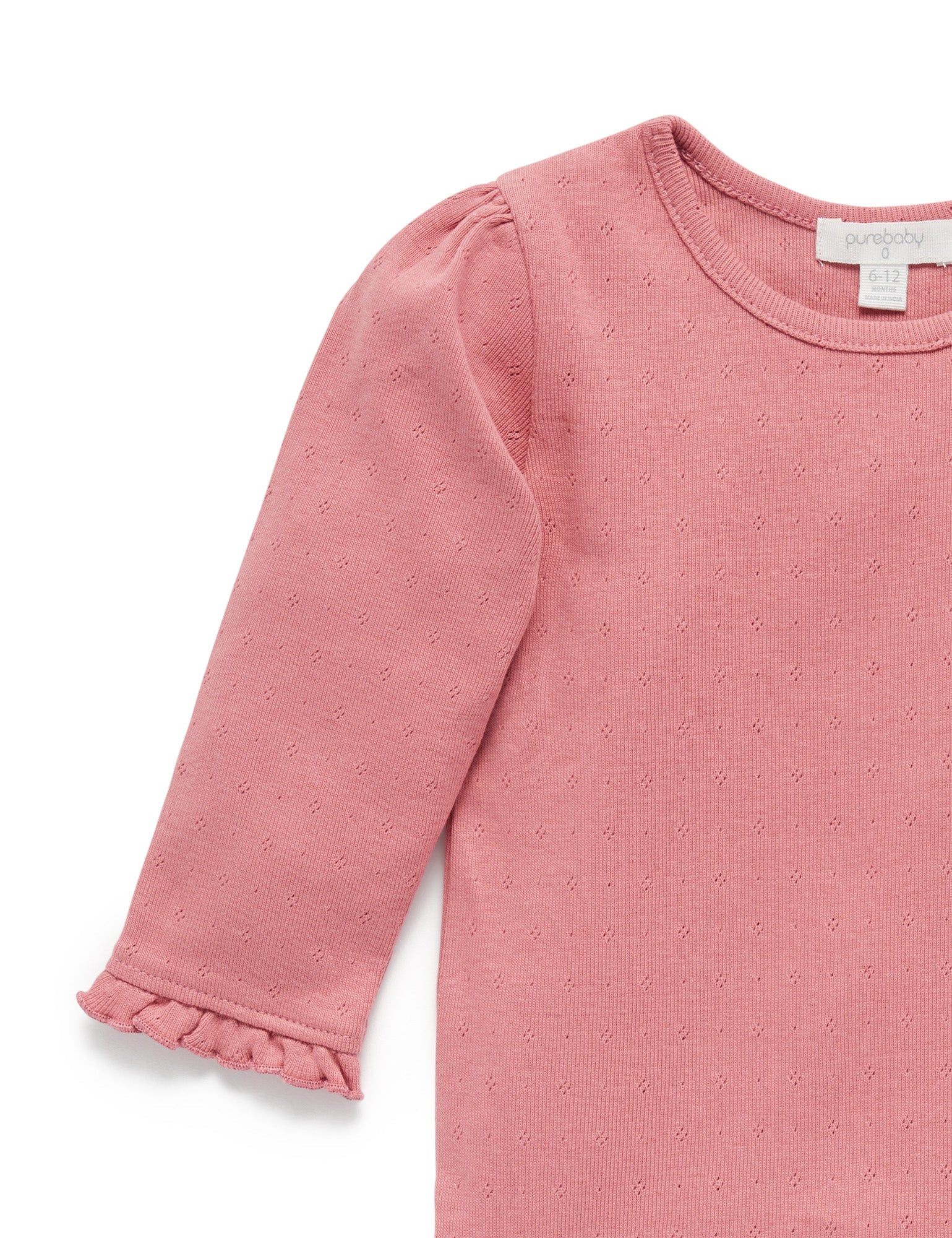 Pointelle Rib Layering Top - Crabapple