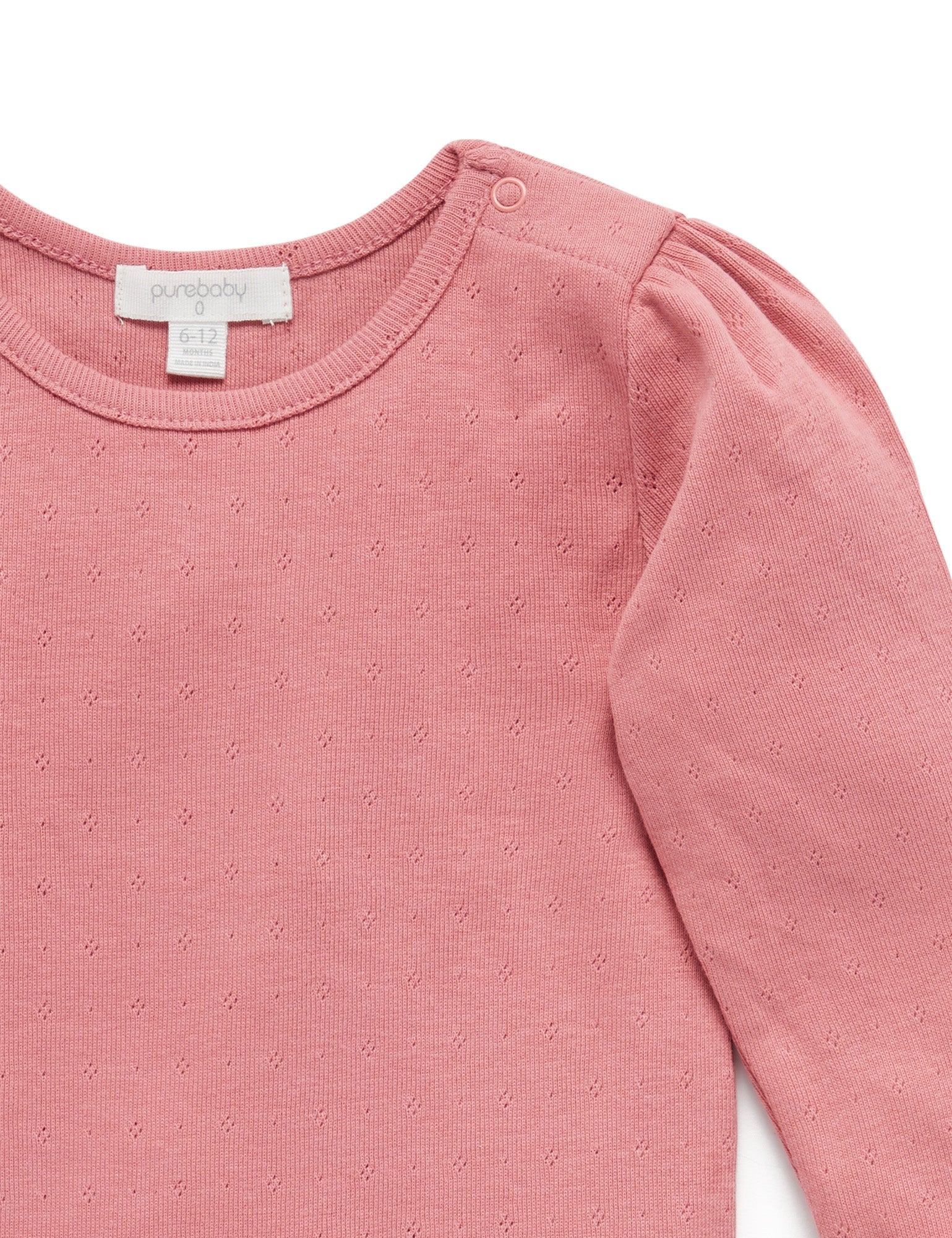 Pointelle Rib Layering Top - Crabapple
