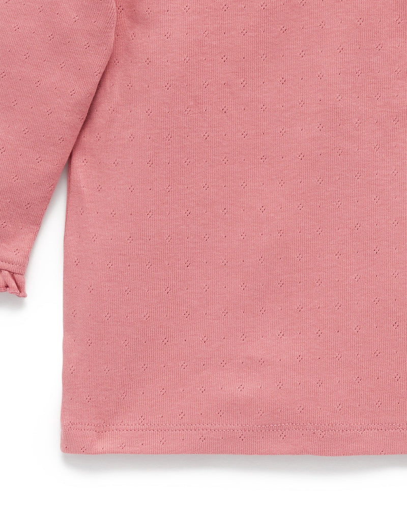 Pointelle Rib Layering Top - Crabapple