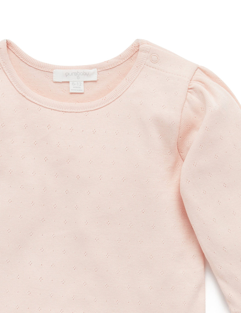 Pointelle Rib Layering Top - Peach