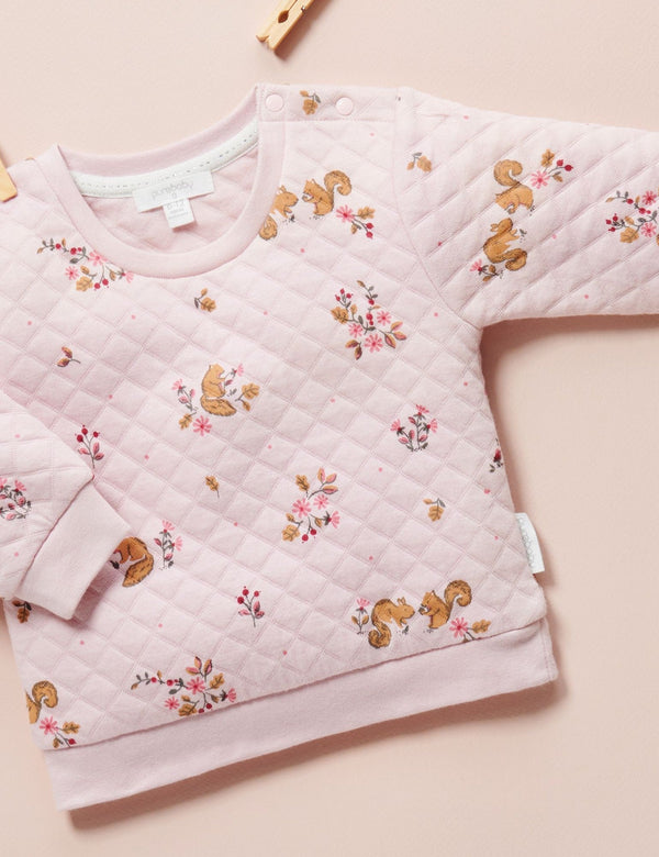 Quilted Wind Cheater - Acorn Gathering Print