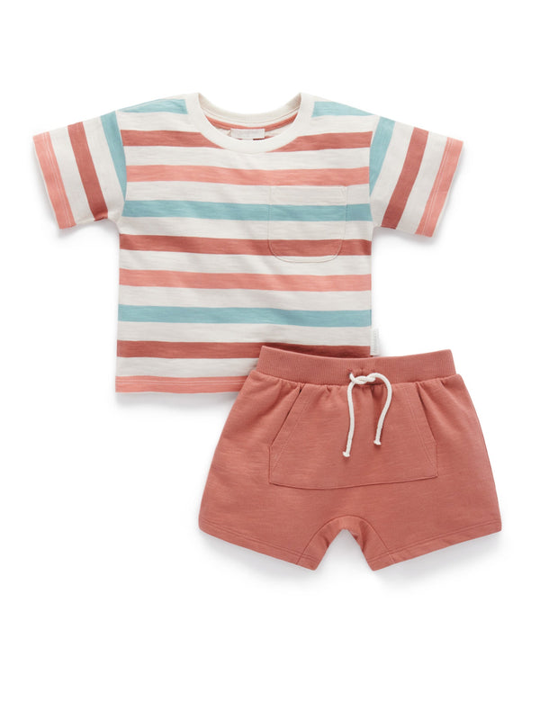 T Shirt and Short Set - Terra Cotta