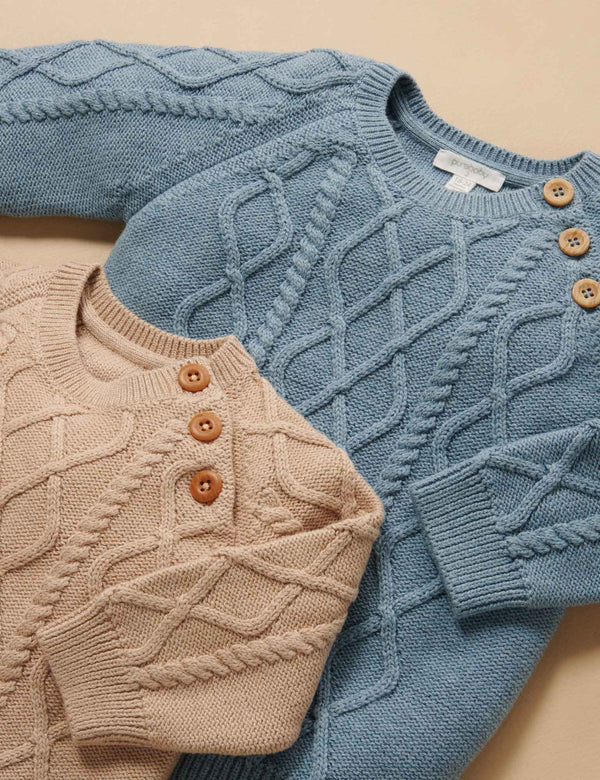 Cable Jumper - Almond Melange