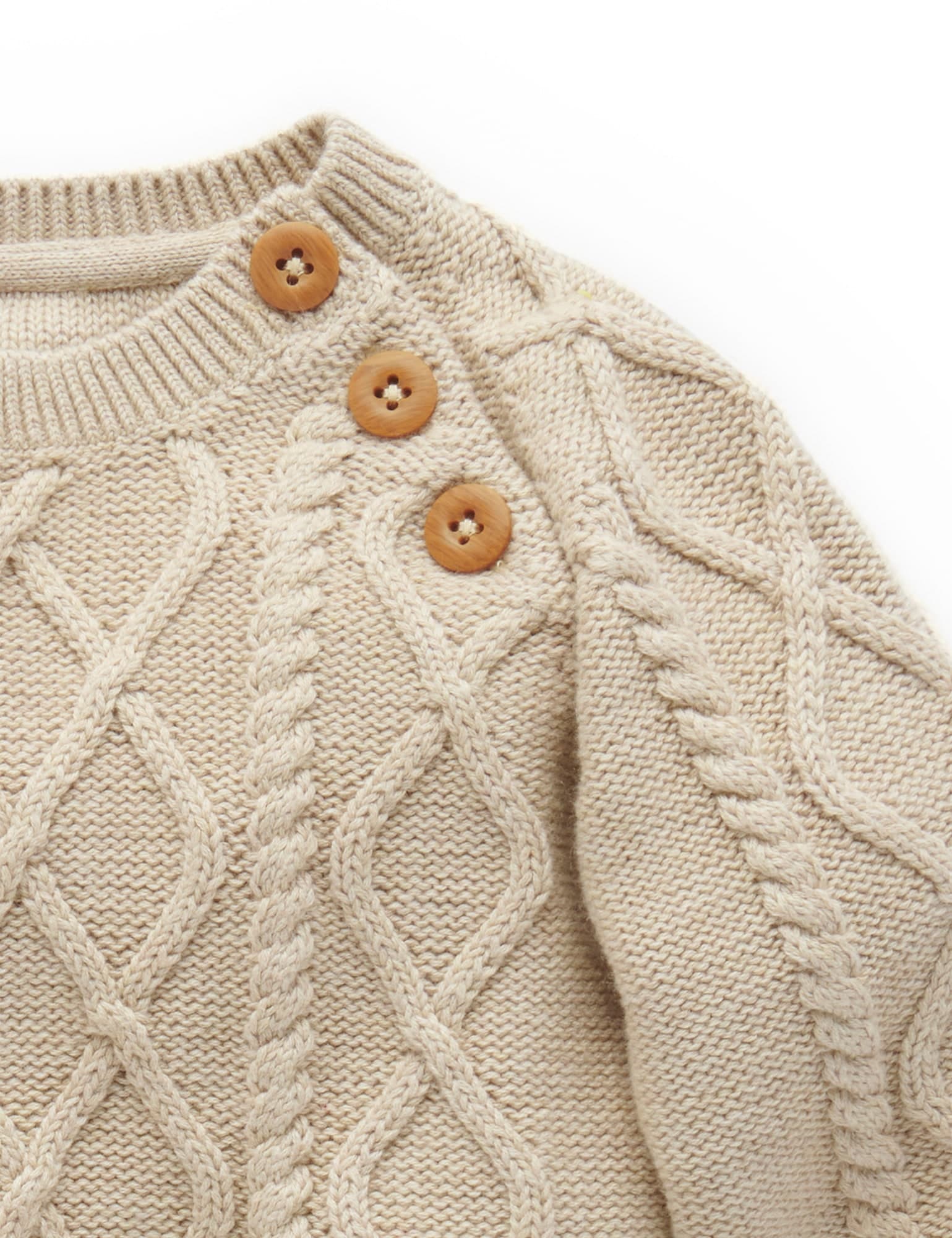 Cable Jumper - Almond Melange