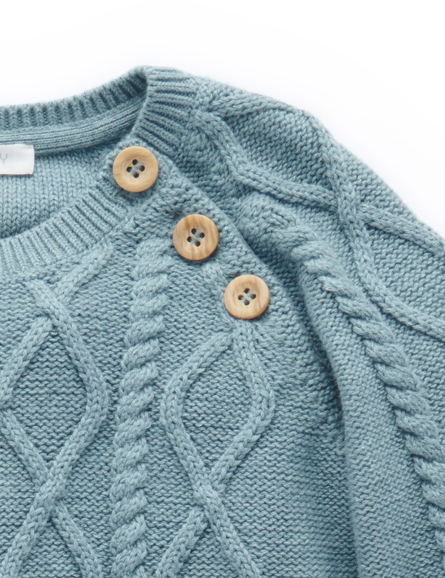 Cable Jumper - Dusty Blue Melange