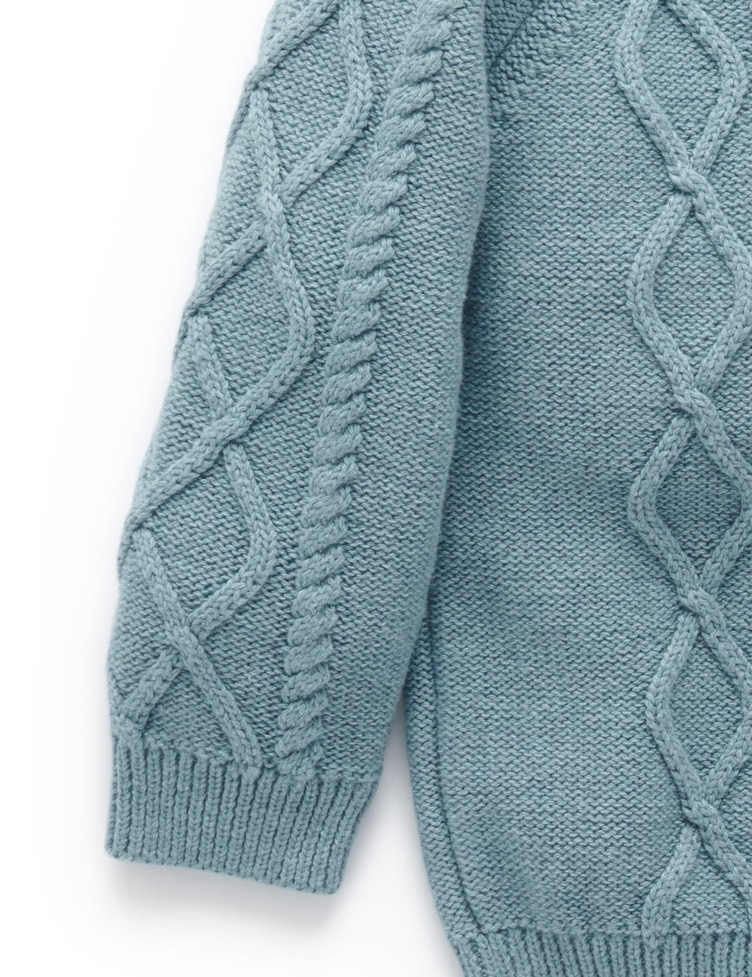 Cable Jumper - Dusty Blue Melange