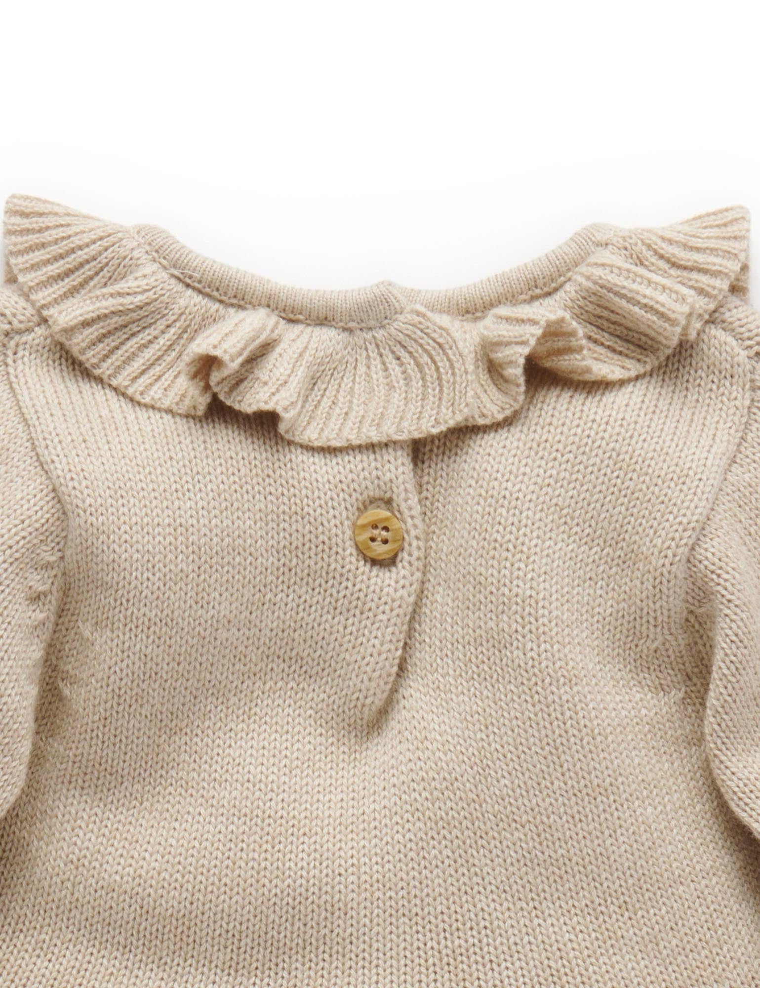 Bunny Knitted Dress - Biscuit Melange