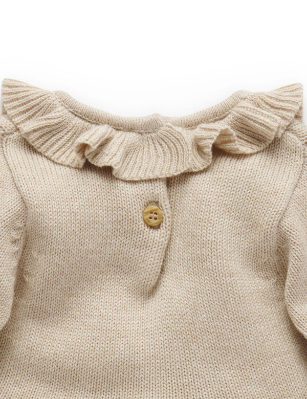 Bunny Knitted Dress - Biscuit Melange