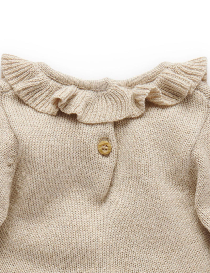 Bunny Knitted Dress - Biscuit Melange