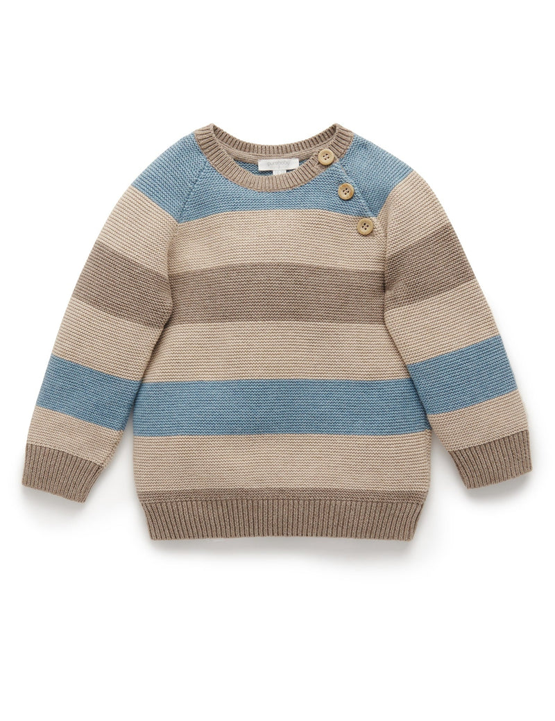 Cosy Jumper - Dusty Blue Stripe