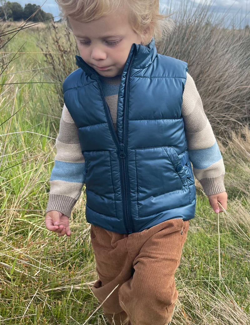 Cosy Jumper - Dusty Blue Stripe