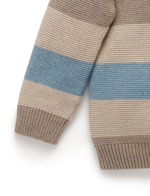 Cosy Jumper - Dusty Blue Stripe