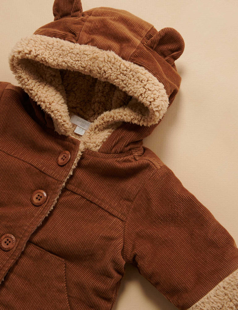 Corduroy Hooded Jacket - Acorn