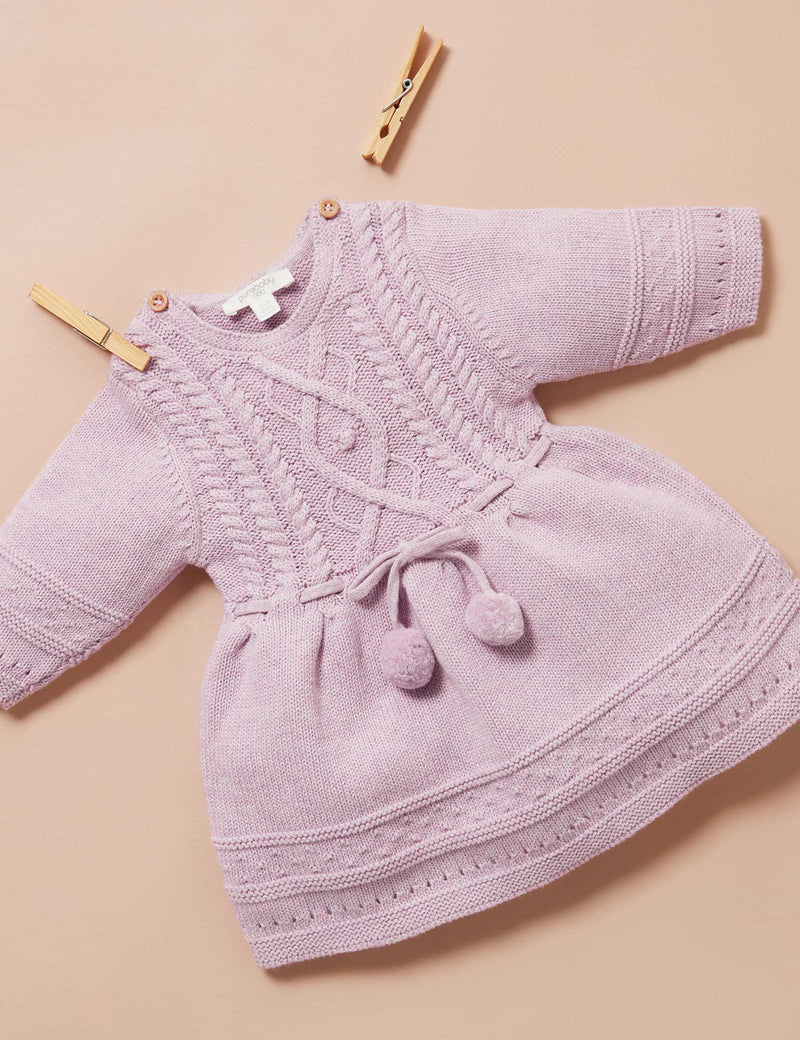Cable Dress - Lavender Melange