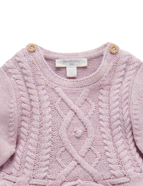 Cable Dress - Lavender Melange