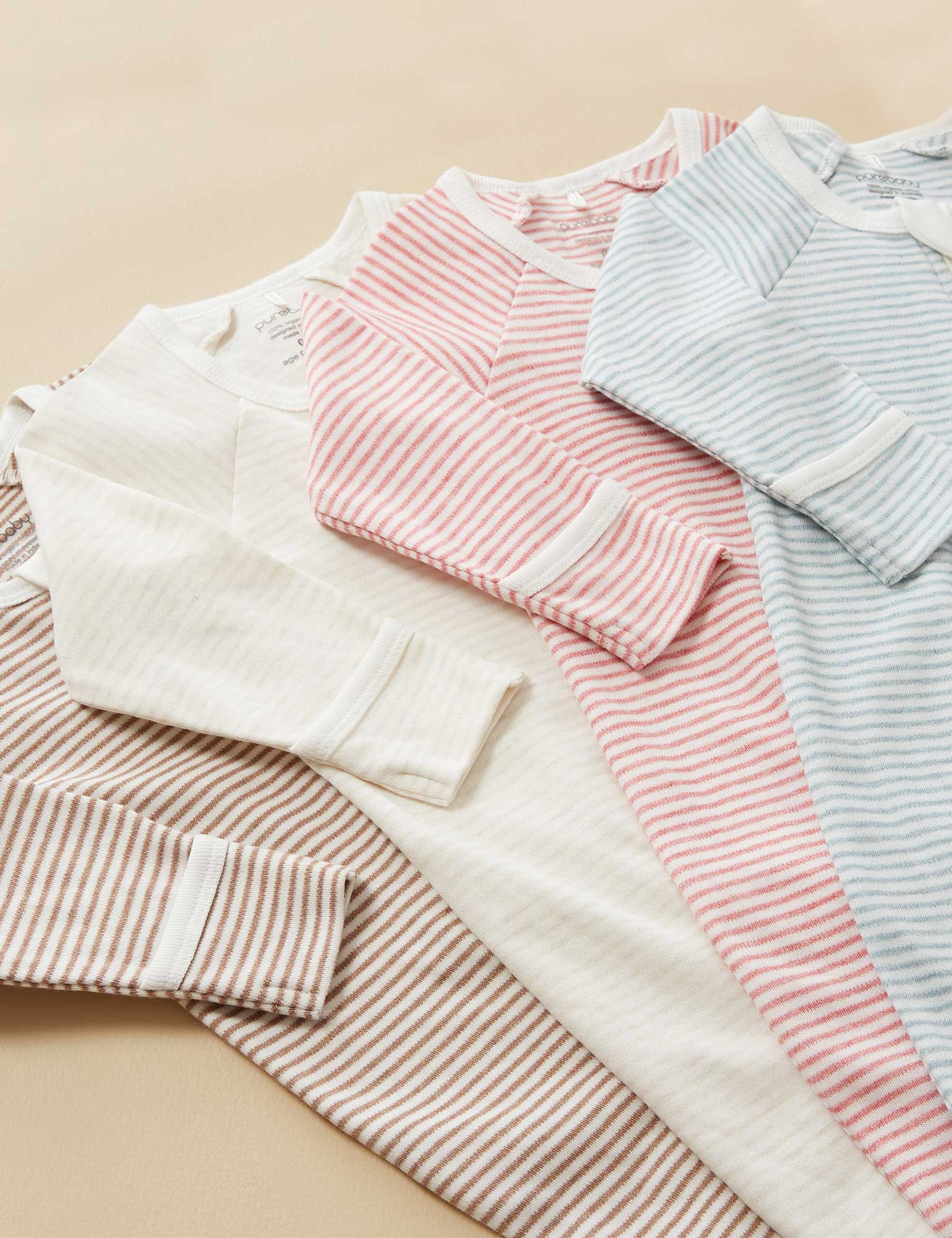 Zip Growsuit - Crabapple Melange Stripe