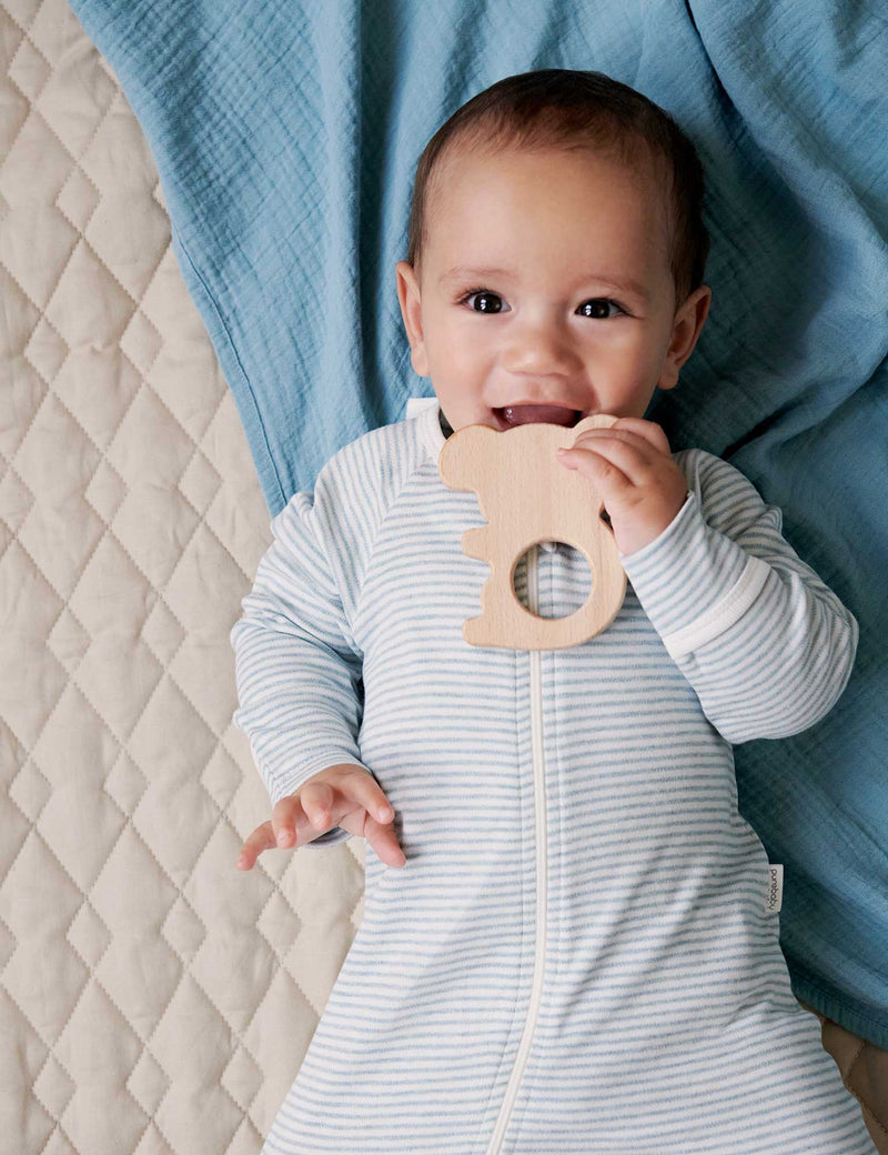 Zip Growsuit - Fern Melange Stripe