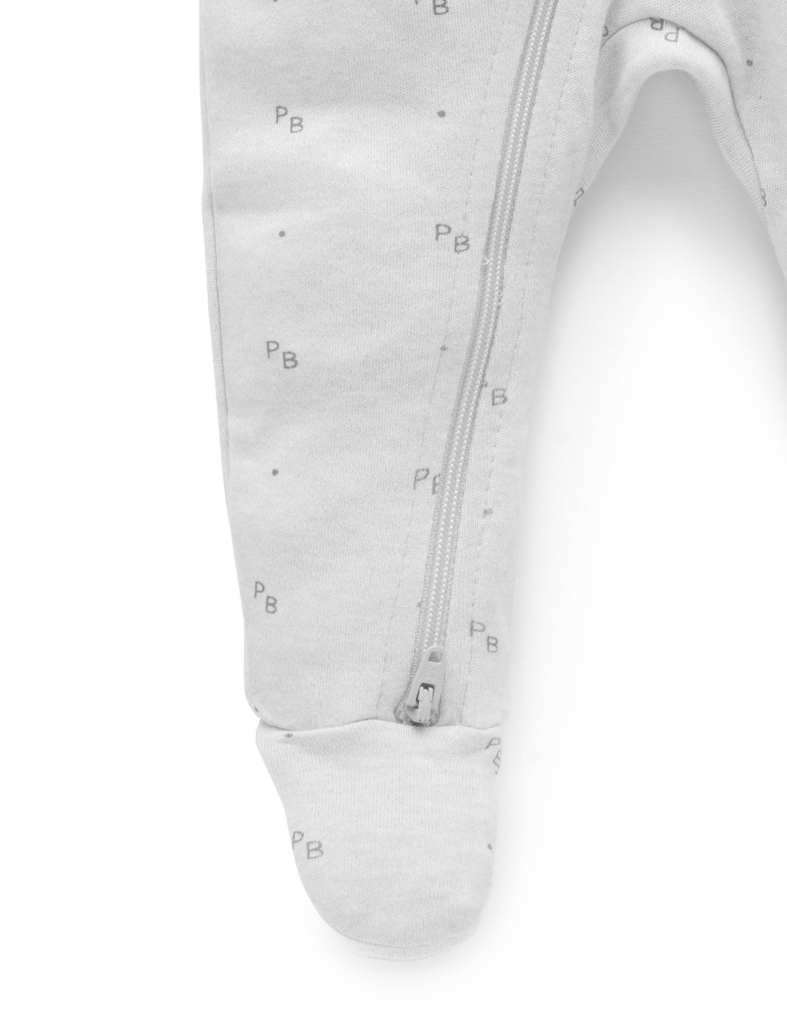 Zip Growsuit - Grey Logo Print