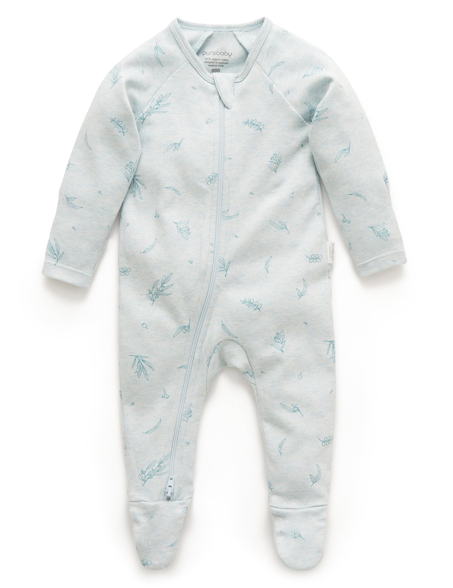 Zip Growsuit - Mint Eucalyptus