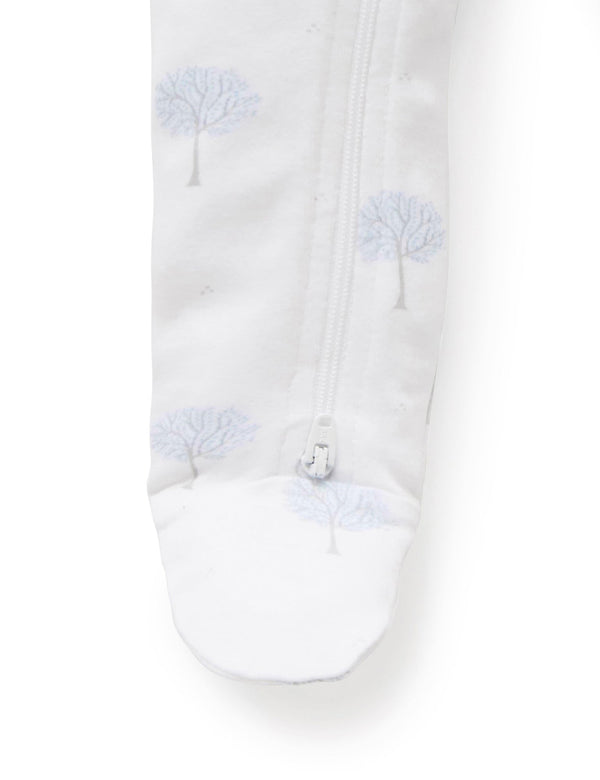 Zip Growsuit - Pale Blue Tree