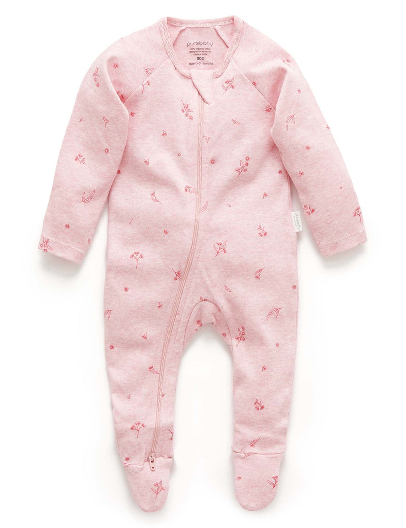 Zip Growsuit - Peony Blossom